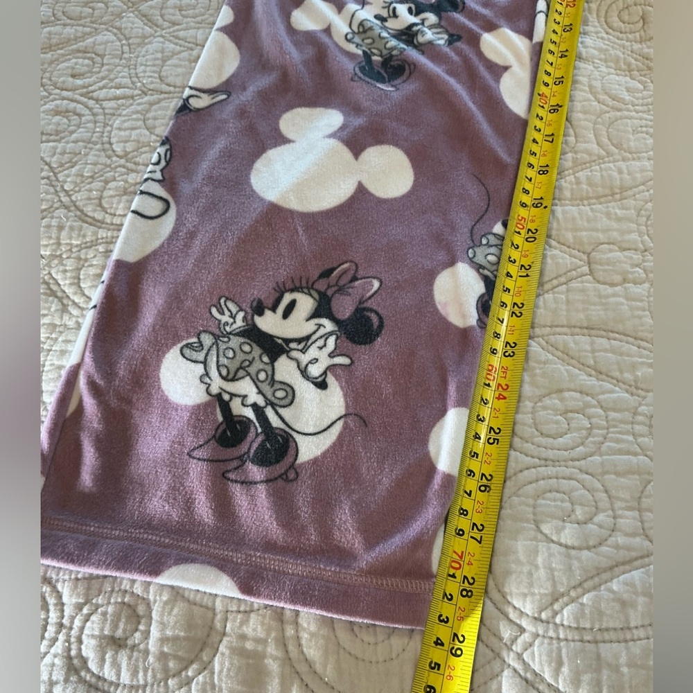 Disney Mickey & Minnie Women’s Soft Plush Velour Mauve Pajama pants Size XS - Picture 7 of 9